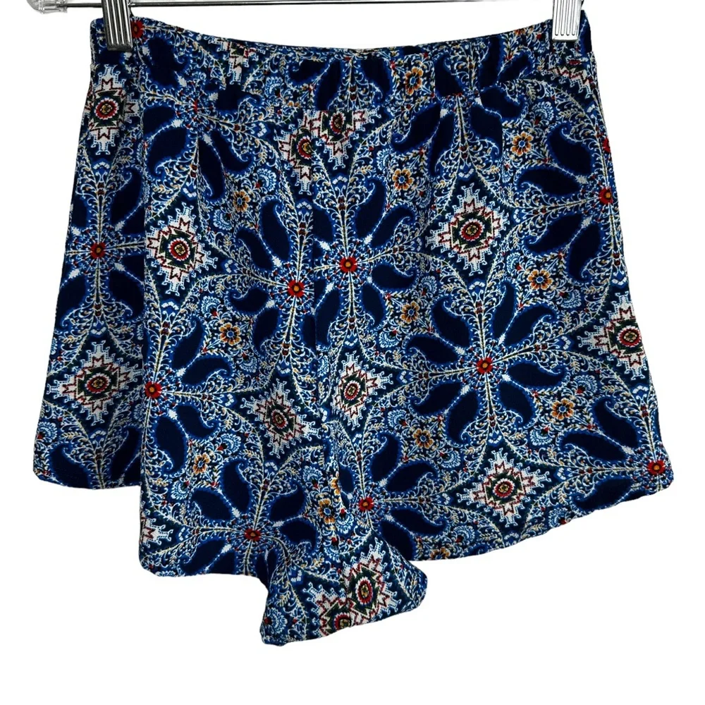 Show Me Your MuMu Miami Blue Print Cabana Shorts Size Small High Rise Coastal - Picture 4 of 8
